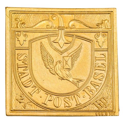 Briefmarken in GOLD - Sogenannte "Basler Taube" ,