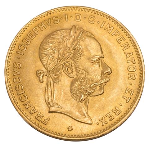 Österreich - 4 Florin 1892, offizielle Neuprägung, GOLD,