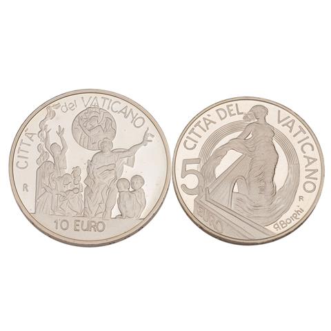 Vatikan 5 € und 10 € aus dem Jahr 2002 -