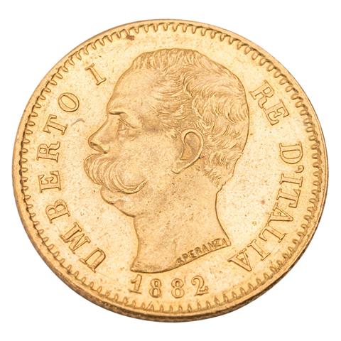 Italien /GOLD - Umberto I. 20 Lire 1882-R