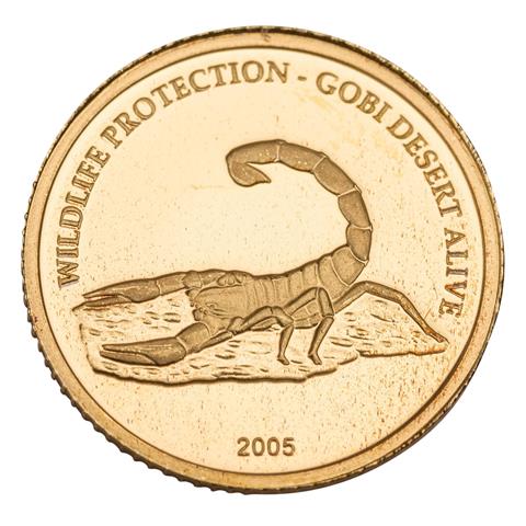 Mongolei /GOLD - 1.000 Tugrik 2005 PP 'Skorpion'