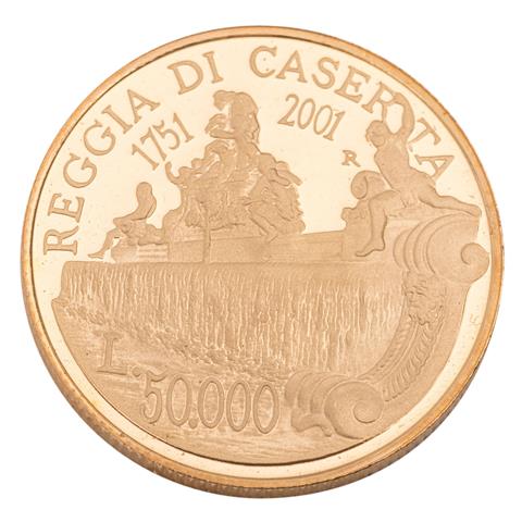 Italien /GOLD - 50.000 Lire 2001 PP 'Königspalast Caserta'