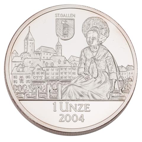 Schweiz /SILBER - 1 Unze 'Swiss Liberty' St. Gallen 2004 PP