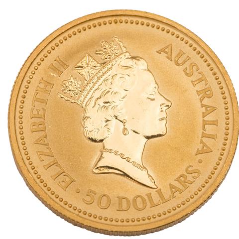 Australien - 50 Dollars 1990, 1/2 Unze GOLD,