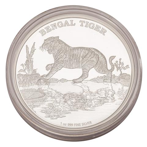 Niue - 2 $ Bengal Tiger, 1 Unze SILBER 2015 PP
