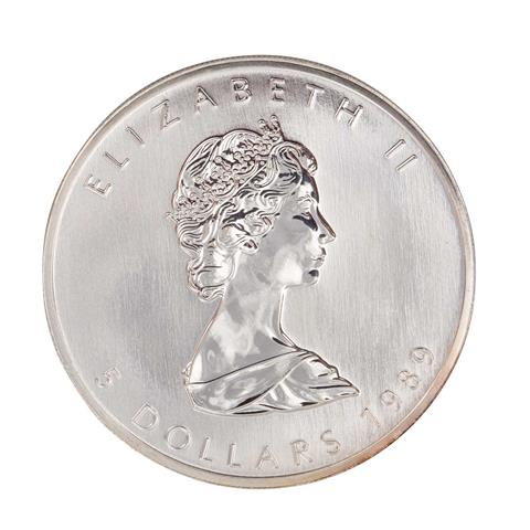 Kanada /SILBER - Elisabeth II. 5 $ Maple Leaf 1 oz 1989