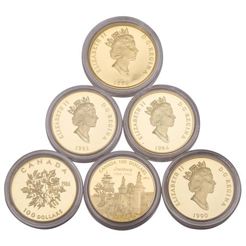 Kanada 6 Goldmünzen -