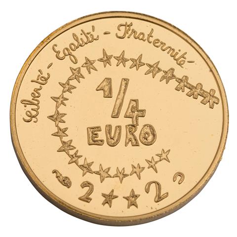 Frankreich /GOLD - 1/4 Euro 'Kinder Euro-Design' 2002 PP