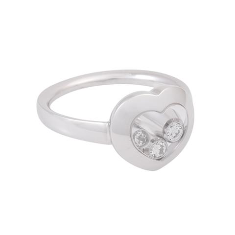 CHOPARD Ring "Happy Diamonds" mit 3 bewegl. Brillanten zus. ca. 0,13 ct,