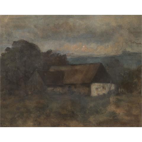 HOELZEL, ADOLF (1853-1934), "Haus in Rietlandschaft bei Dachau",