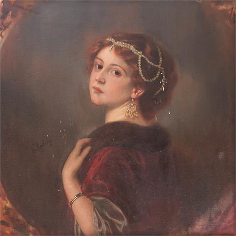 RECKNAGEL, THEODOR (1865-1945), "Portrait einer jungen Dame mit Perlschmuck",