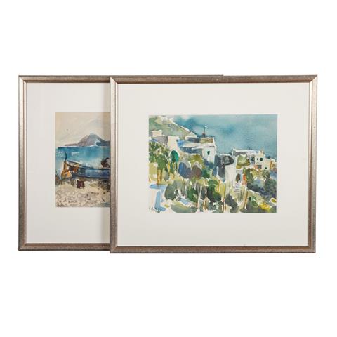SCHOBER, PETER JAKOB (1897-1983), 2 Mediterrane Landschaften, wohl Italien,