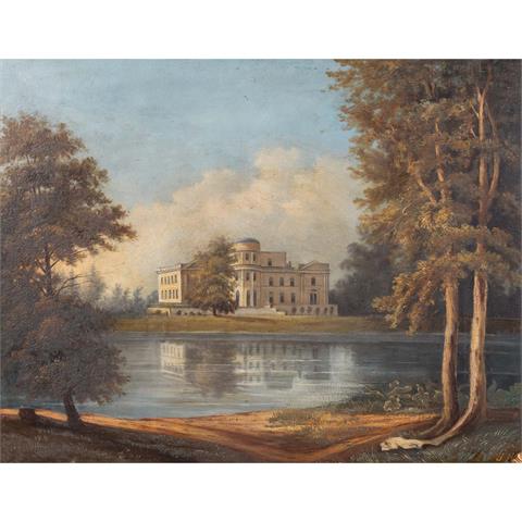 MONOGRAMMIST J. W. (Maler/in 19. Jh.), "Schloss am See",