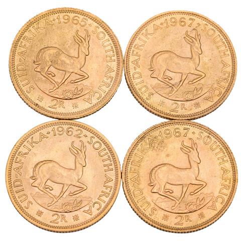 Südafrika /GOLD - 4 x 2 Rand, insg. ca. 29,2 g Feingold