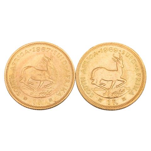Südafrika /GOLD - 2 x 1 Rand, Jg. 1967 / 1969