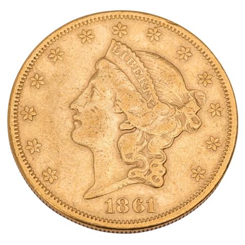 USA /GOLD - 20 $ Double Eagle Liberty Head 1861
