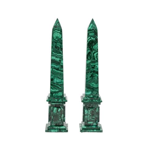 Paar Obelisken aus Malachit