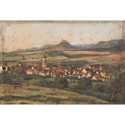 ECKENFELDER, FRIEDRICH (1861-1938), "Blick auf Balingen mit Burg Hohenzollern",