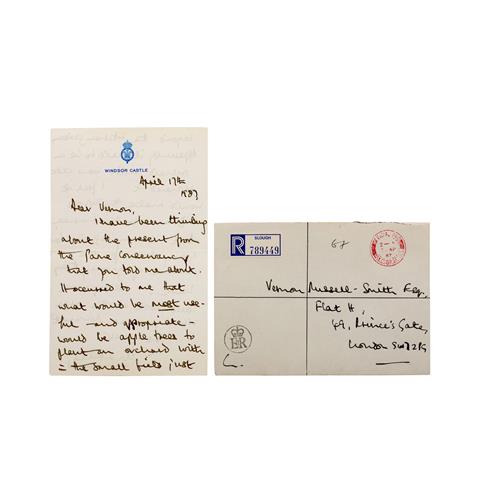 Autographen - KÖNIG CHARLES III. (geb. 1948), seltener eigenhändig geschriebener 2-seitiger Brief mit Kuvert