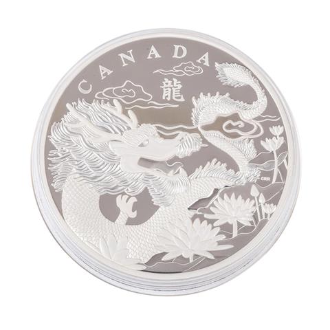 Kanada/SILBER - 250 Dollars 2012, 1 Kilo Silber, Jahr des Drachen,