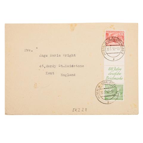Berlin Zusammendrucke auf Brief 1950
