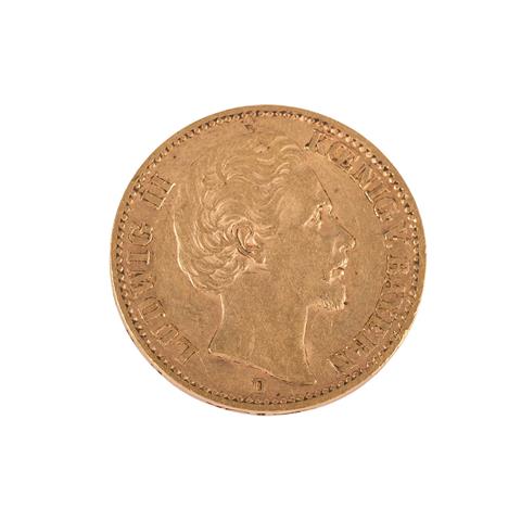 Dt. Kaiserreich /GOLD -  Bayern Ludwig II. 1864-1886, 20 Mark 1874-D