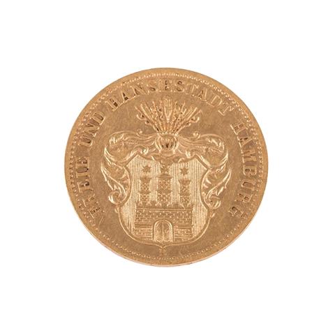Dt. Kaiserreich /GOLD - Freie und Hansestadt Hamburg 10 Mark 1874-B