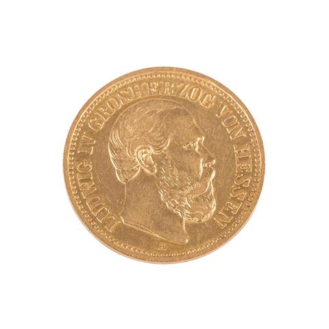 Hessen/Gold - 10 Mark 1890/A, Ludwig IV.,