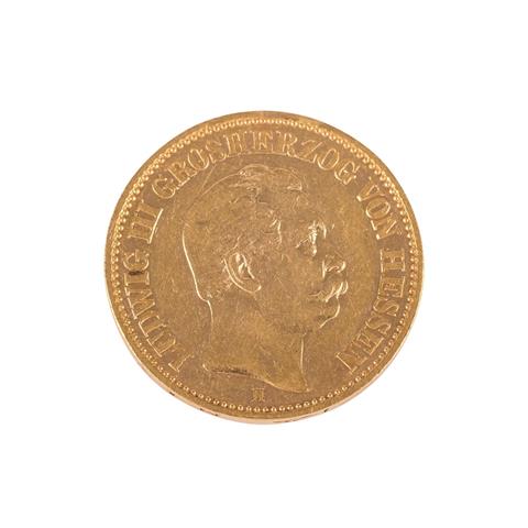 Hessen/Gold - 20 Mark 1874/H, Ludwig III.,