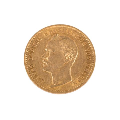 Hessen/Gold - 10 Mark 1893/A, Ernst Ludwig,