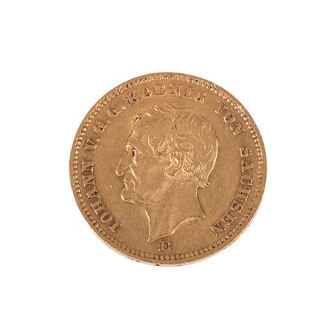 Dt. Kaiserreich /GOLD - Sachsen, Johann (1854-1873), 20 Mark 1872-E