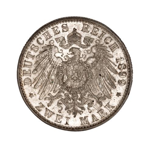 Fürstentum Reuss ältere Linie (Greiz) - 2 Mark 1899/A, Heinrich XXII.,