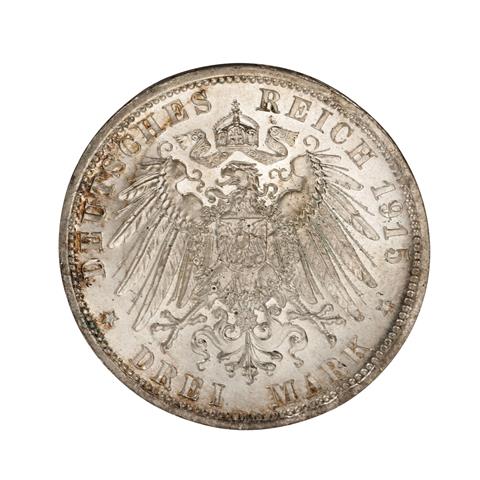 Deutsches Kaiserreich / Braunschweig - Lüneburg - 3 Mark 1915, OHNE LÜNEBURG,