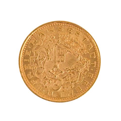 Freie Hansestadt Bremen/Gold - 10 Mark 1907/J,