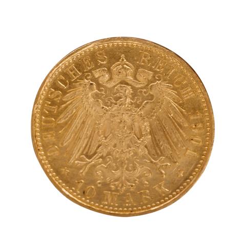 Herzogtum Anhalt/Gold - 10 Mark 1901/A, Friedrich I.,