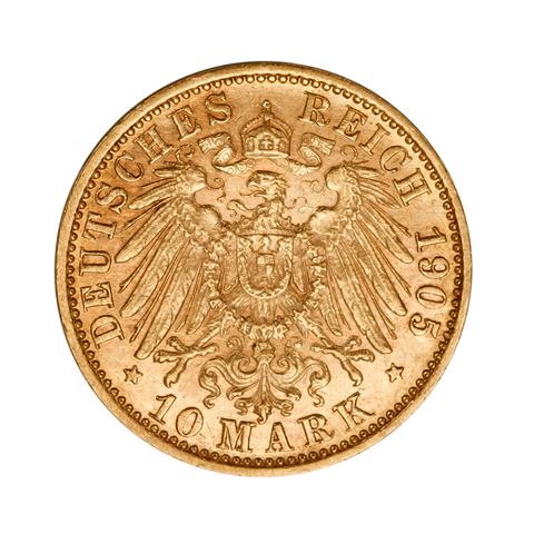 Freie und Hansestadt Lübeck/Gold - 10 Mark 1905/A,