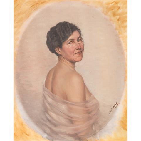 ULMER, HANS (1886-?) "Damenportrait über die Schulter des Betrachters blickend" 1929
