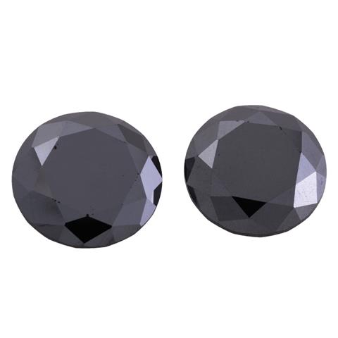 Konvolut von 2 schwarzen Diamanten von zus. ca. 8,4 ct,