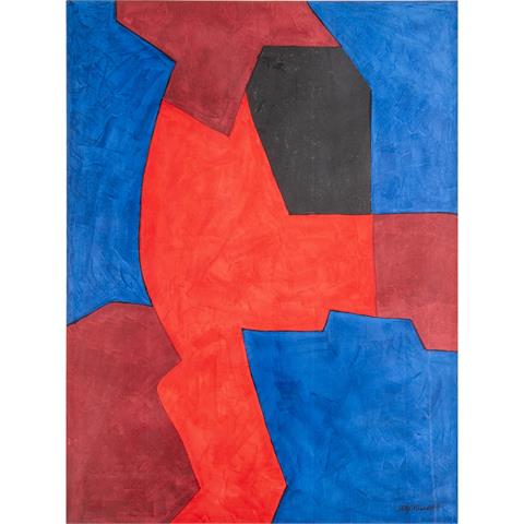 POLIAKOFF, SERGE (1900-1969) "Composition bleue, rouge et noire"
