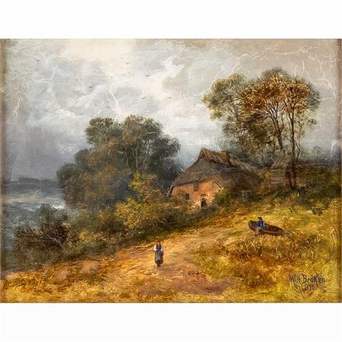 BRÖKER, WILHELM (1848-1930) "Auf dem Hügel" 1890