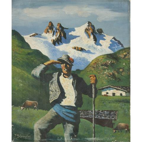 COMPTON, J. B. (Maler/in 20. Jh.), "Wanderer in Tirol", Kopie nach ALFONS WALDE,
