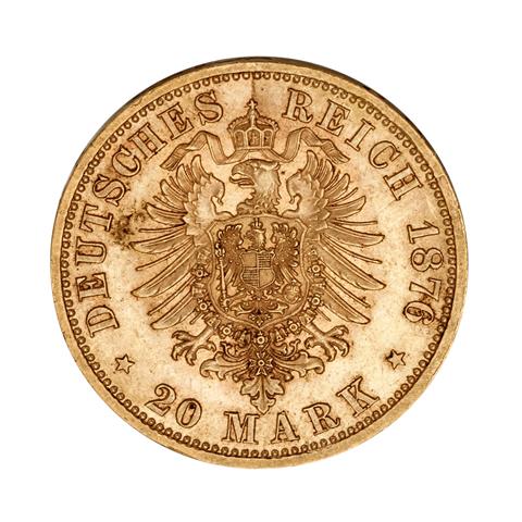 Königreich Württemberg/Gold - 20 Mark 1876/ F, König Karl,