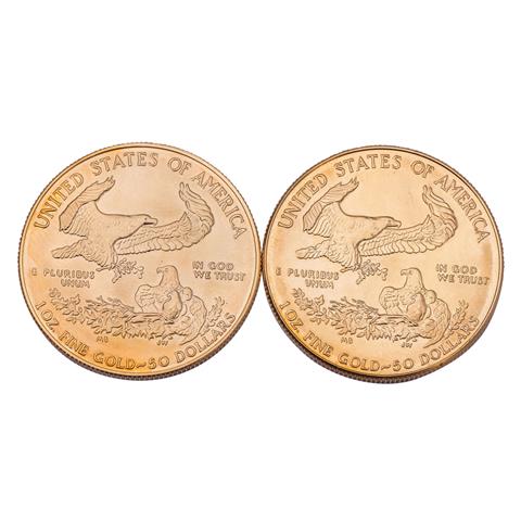 USA/GOLD - 2 x 50 Dollars 1986/1988