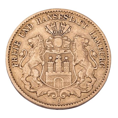 Deutsches Kaiserreich / Hamburg - 10 Mark 1875, Stadt Wappen,