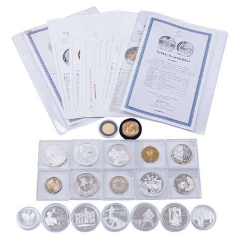 19 moderne Münzen und Medaillen, ex 2004/10,