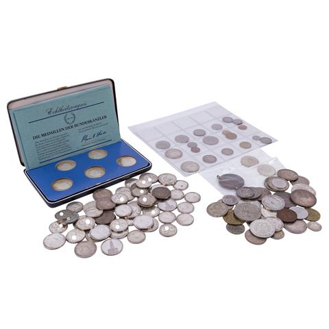 Gemischte Sammlung an Münzen und Medaillen in Silber