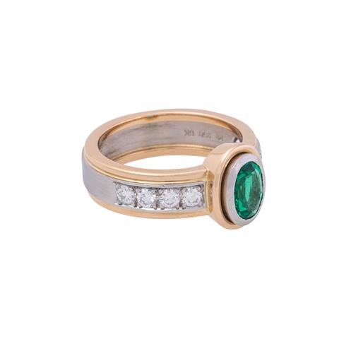 GÜNTER KRAUSS Ring mit Smaragd von ca. 0,70ct