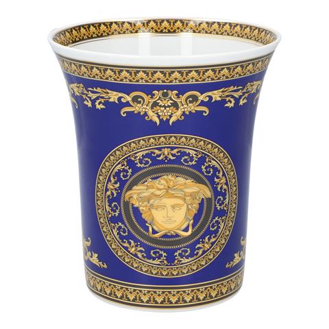 VERSACE X ROSENTHAL Vase "BLUE MEDUSA 18", akt. NP.: 300,-€.
