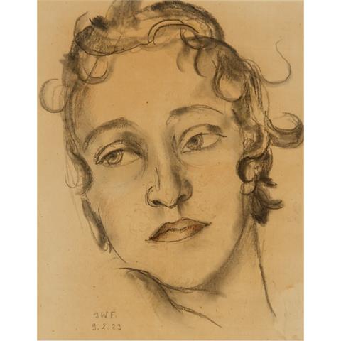 FEHRLE, JAKOB WILHELM (1884-1974), "Portrait einer jungen Frau", 1923,