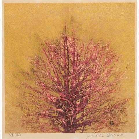 HOSHI, JOICHI (1913-1979), "Roter Baum vor Gold",